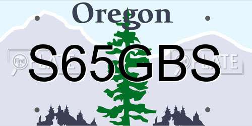 S65GBS Oregon License Plate