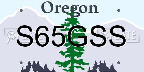 S65GSS Oregon License Plate
