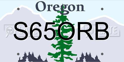 S65ORB Oregon License Plate