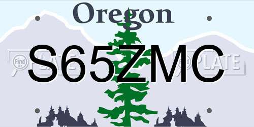 S65ZMC Oregon License Plate