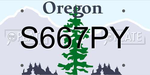 S667PY Oregon License Plate