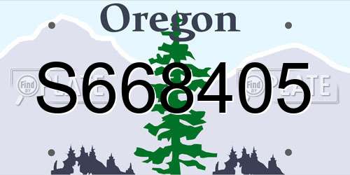 S668405 Oregon License Plate