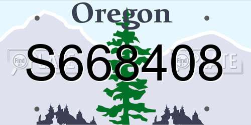 S668408 Oregon License Plate
