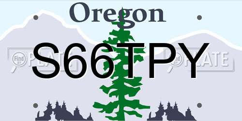 S66TPY Oregon License Plate