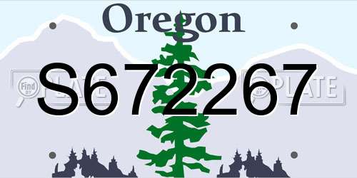 S672267 Oregon License Plate