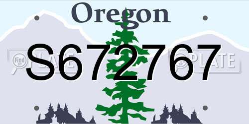 S672767 Oregon License Plate