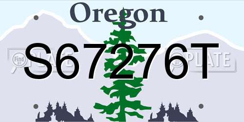S67276T Oregon License Plate
