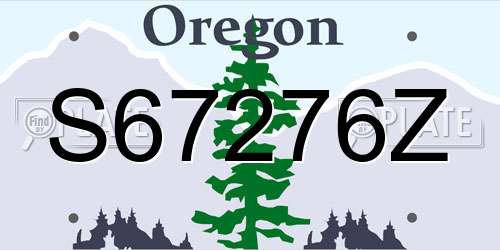 S67276Z Oregon License Plate
