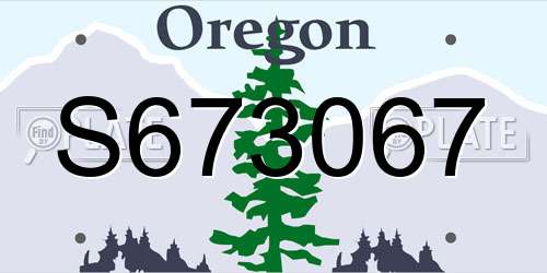 S673067 Oregon License Plate