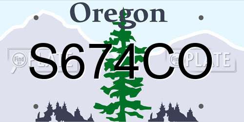 S674CO Oregon License Plate
