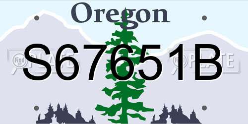 S67651B Oregon License Plate