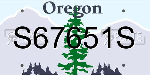 S67651S Oregon License Plate