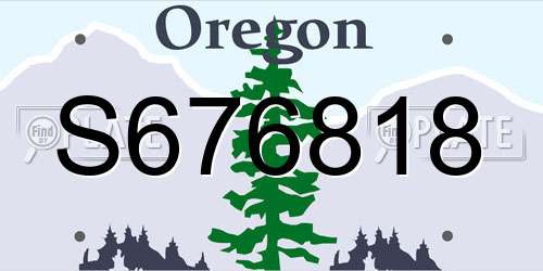 S676818 Oregon License Plate