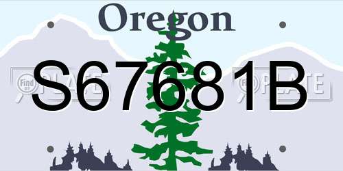 S67681B Oregon License Plate