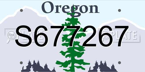S677267 Oregon License Plate