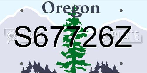 S67726Z Oregon License Plate