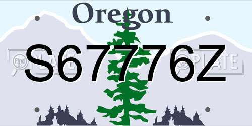 S67776Z Oregon License Plate