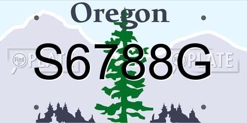 S6788G Oregon License Plate