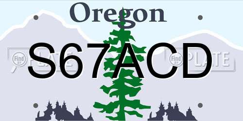 S67ACD Oregon License Plate