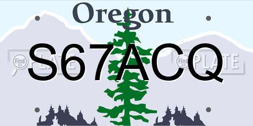 S67ACQ Oregon License Plate