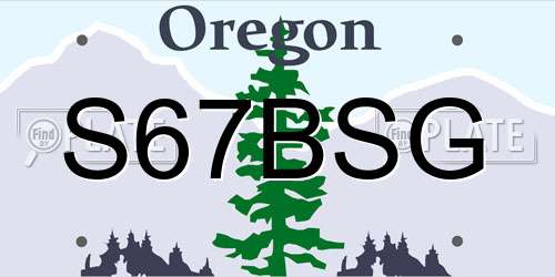 S67BSG Oregon License Plate