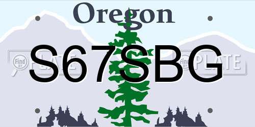 S67SBG Oregon License Plate