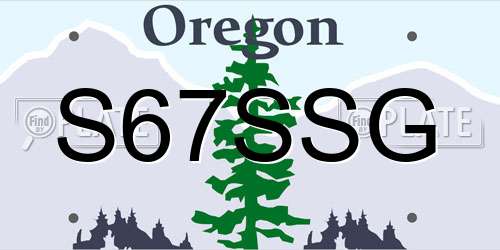 S67SSG Oregon License Plate
