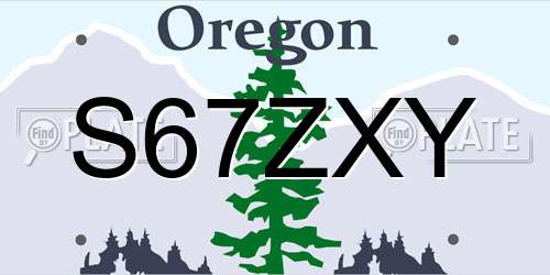 S67ZXY Oregon License Plate