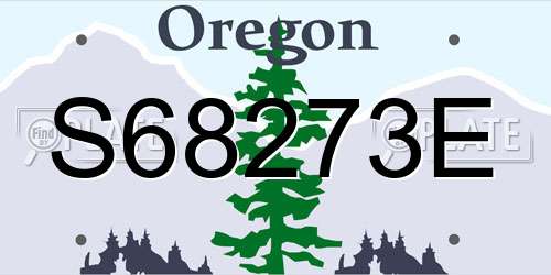 S68273E Oregon License Plate