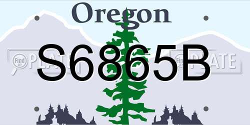 S6865B Oregon License Plate