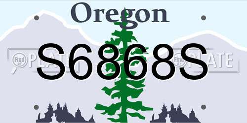S6868S Oregon License Plate