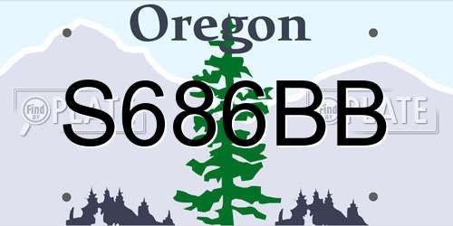 S686BB Oregon License Plate