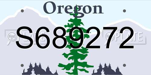 S689272 Oregon License Plate