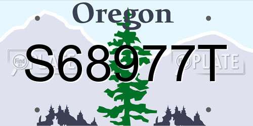 S68977T Oregon License Plate