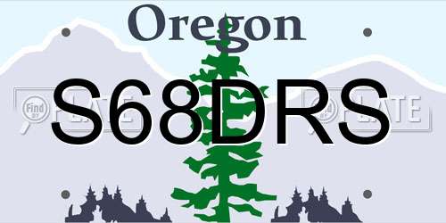 S68DRS Oregon License Plate