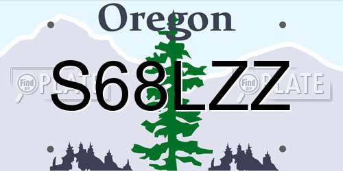 S68LZZ Oregon License Plate
