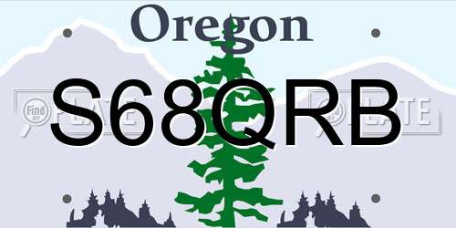 S68QRB Oregon License Plate