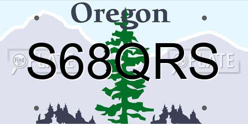 S68QRS Oregon License Plate