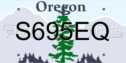 S695EQ Oregon License Plate