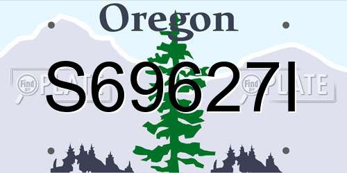 S69627I Oregon License Plate
