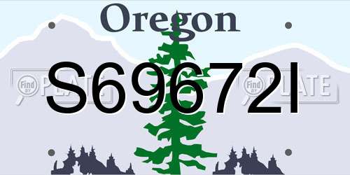 S69672I Oregon License Plate