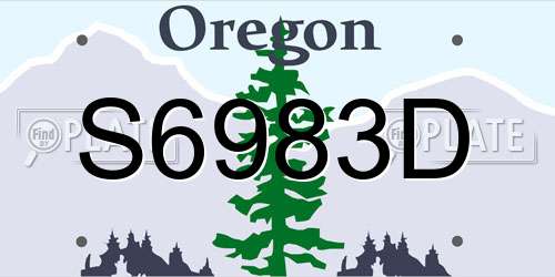 S6983D Oregon License Plate