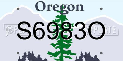 S6983O Oregon License Plate