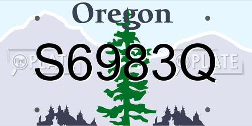 S6983Q Oregon License Plate