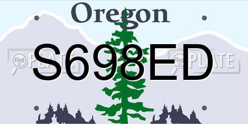 S698ED Oregon License Plate