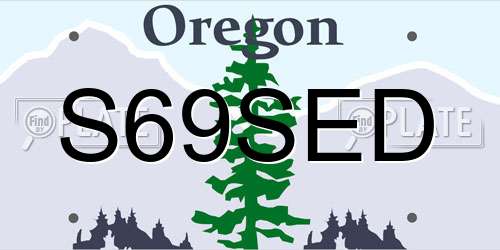 S69SED Oregon License Plate