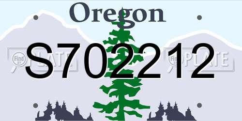 S702212 Oregon License Plate