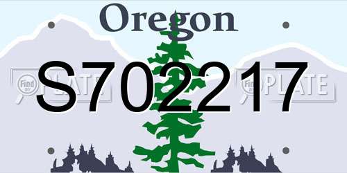 S702217 Oregon License Plate