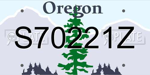S70221Z Oregon License Plate