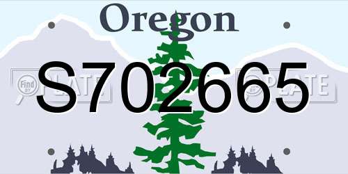 S702665 Oregon License Plate